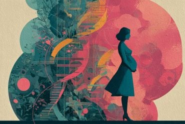 This shows a pregnant woman, pills and DNA.