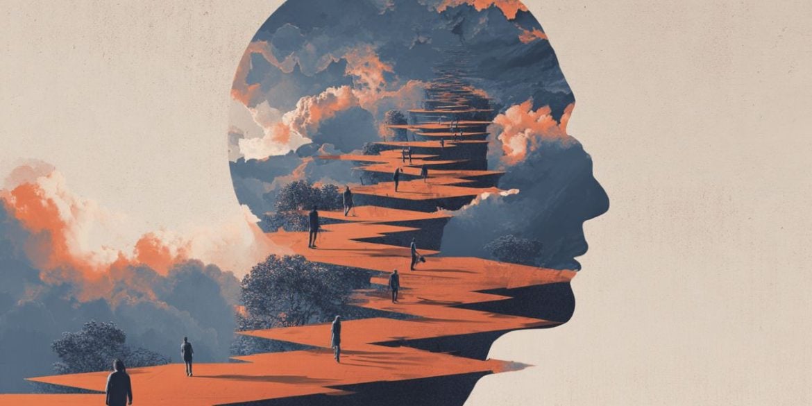 This shows a head and people on a path.
