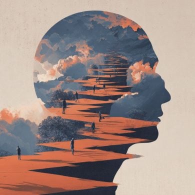 This shows a head and people on a path.