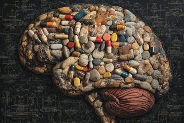 This shows a brain made of pills.
