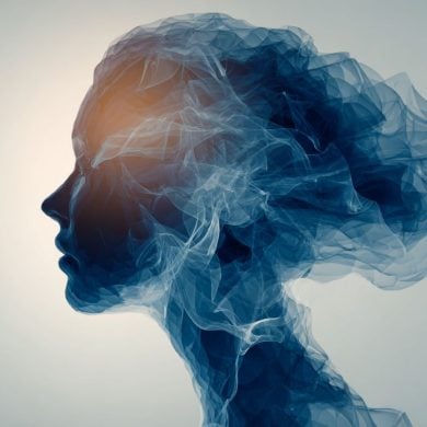 This shows the outline of a woman's head.