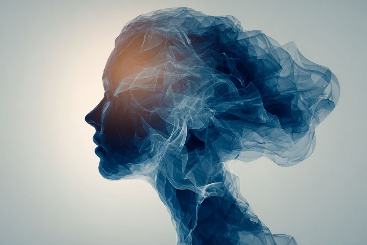 This shows the outline of a woman's head.