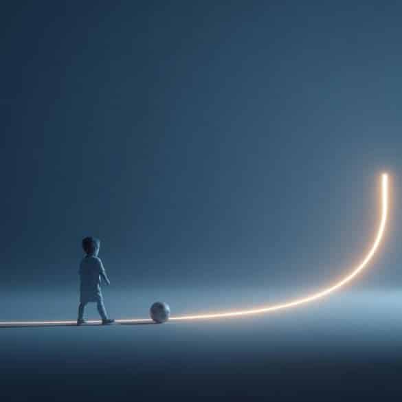 This shows a toddler kicking a soccer ball.