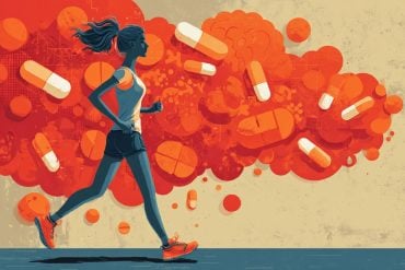 This shows a woman running and pills.