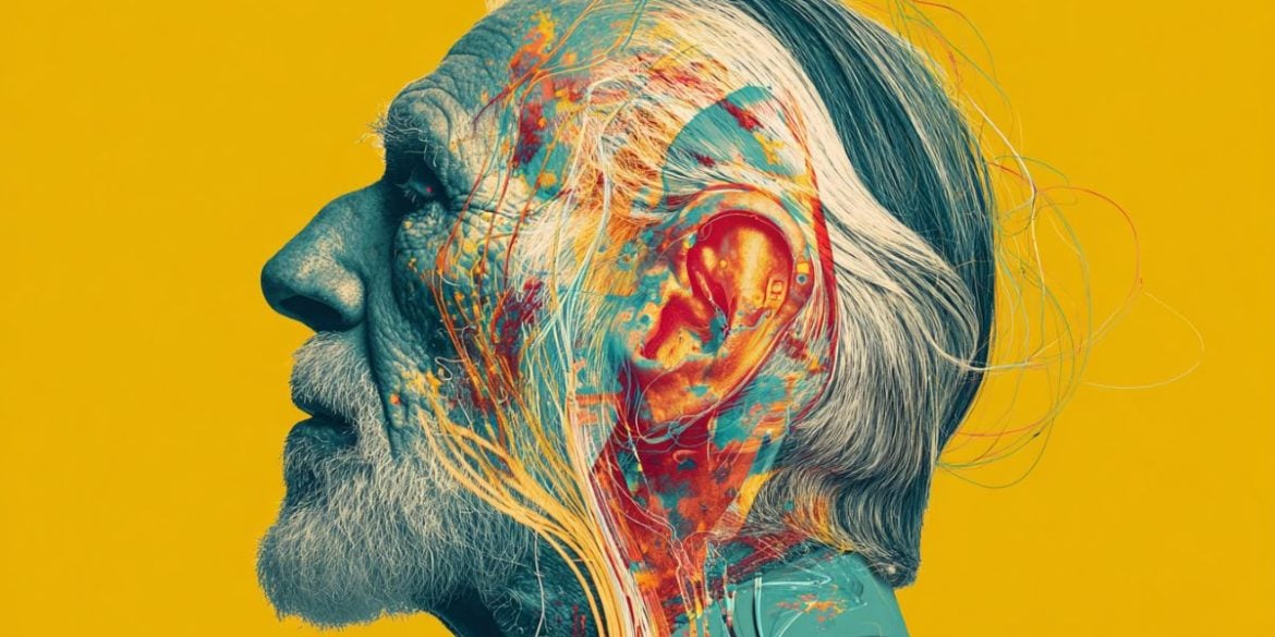 This shows an older man with his ear highlighted.