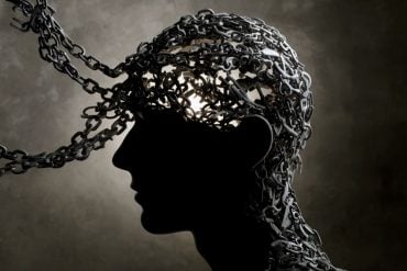 This shows a head made of chains.