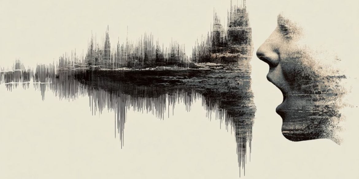 This shows soundwaves and a person's face.