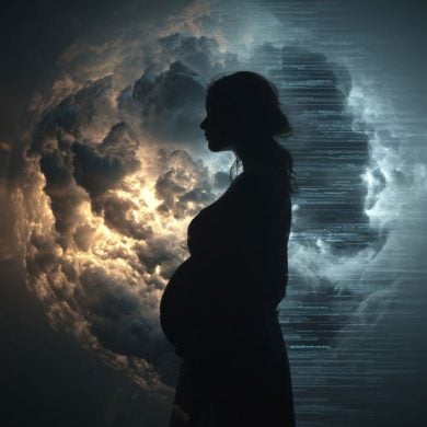 This shows a pregnant woman.