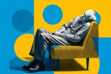This shows an older person napping in a chair.