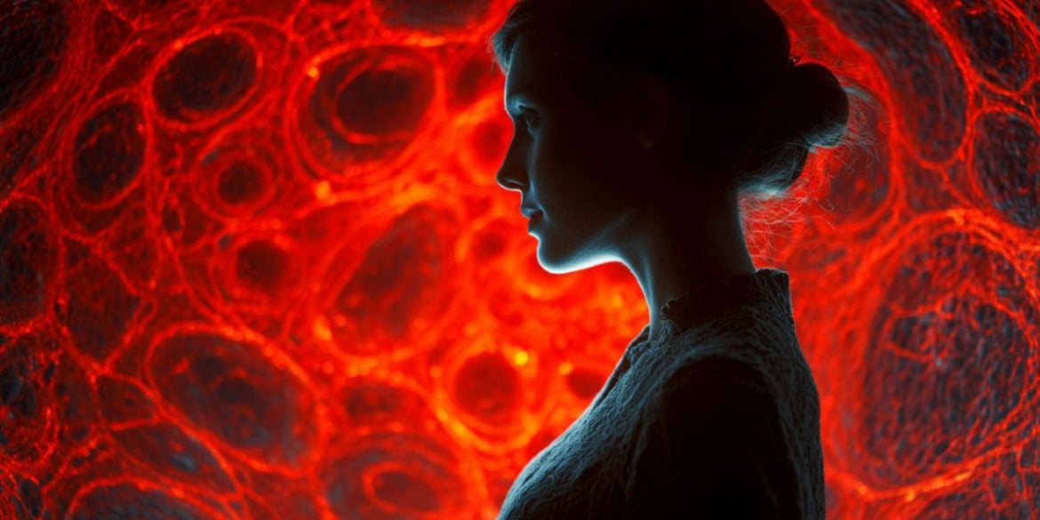 This shows a pregnant women and cells.