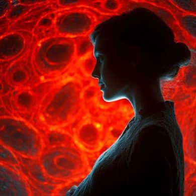 This shows a pregnant women and cells.