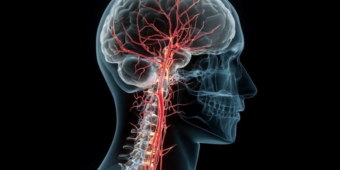 This shows a brain and a spinal cord.