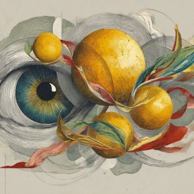 This shows an eye and contrasting shapes in high definition.