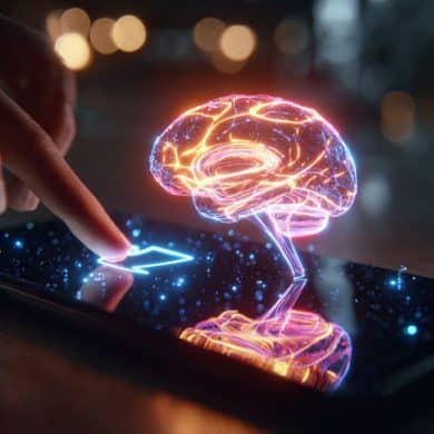 This shows a brain coming out of a cell phone.