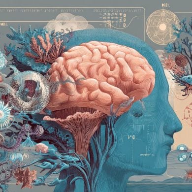 This shows a head, a brain, and recalled abstract images.