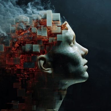 This shows a head made of blocks.