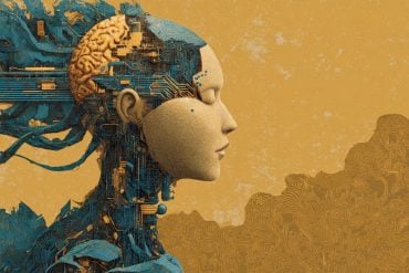 This shows a robotic head and brain.