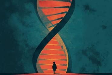 This shows DNA and a shadow of a child.