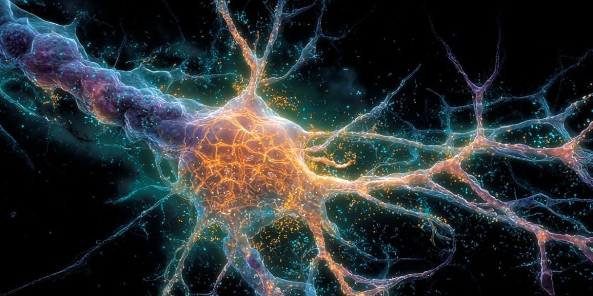 This shows a neuron.