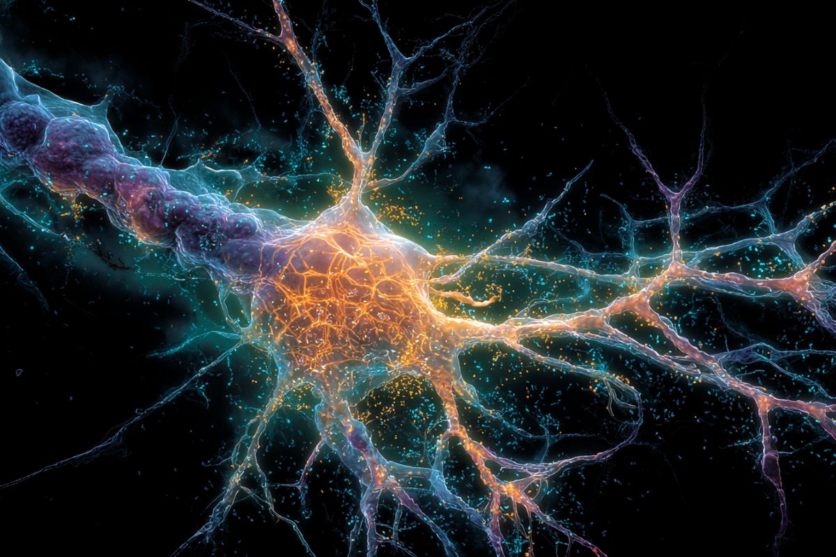 This shows a neuron.