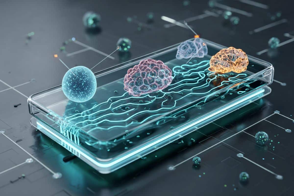 This AI illustration shows brains on a plastic slide.