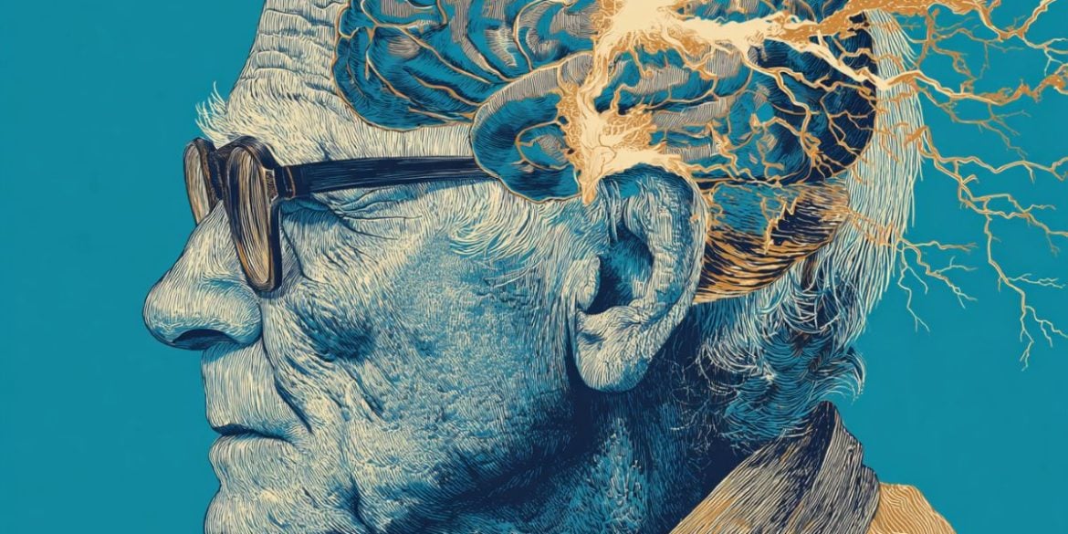 This shows an older man and a brain.