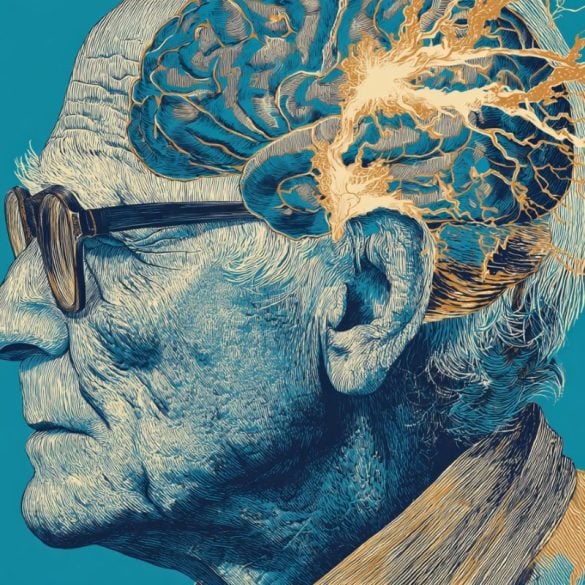 This shows an older man and a brain.