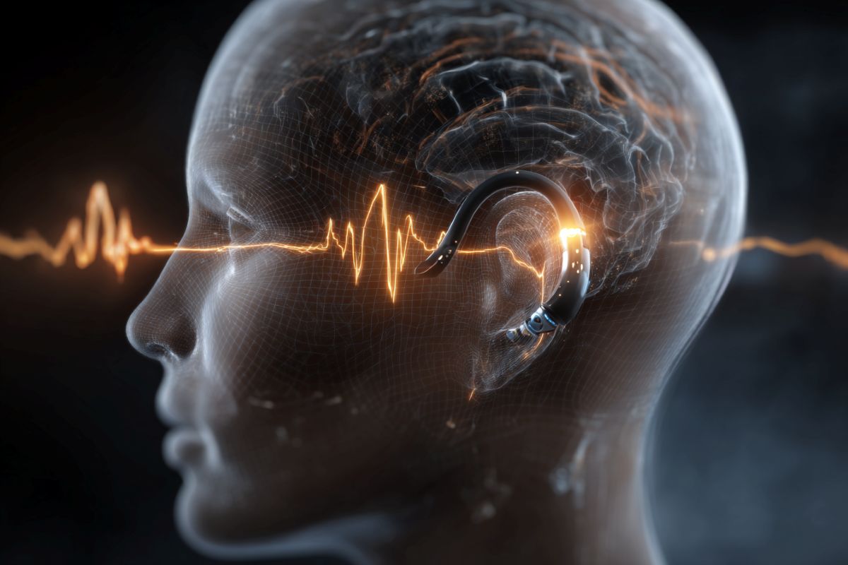 This shows a head and soundwaves.