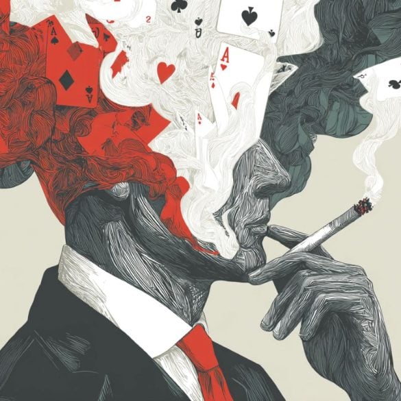 This shows a fuzzy head and a cigarette.