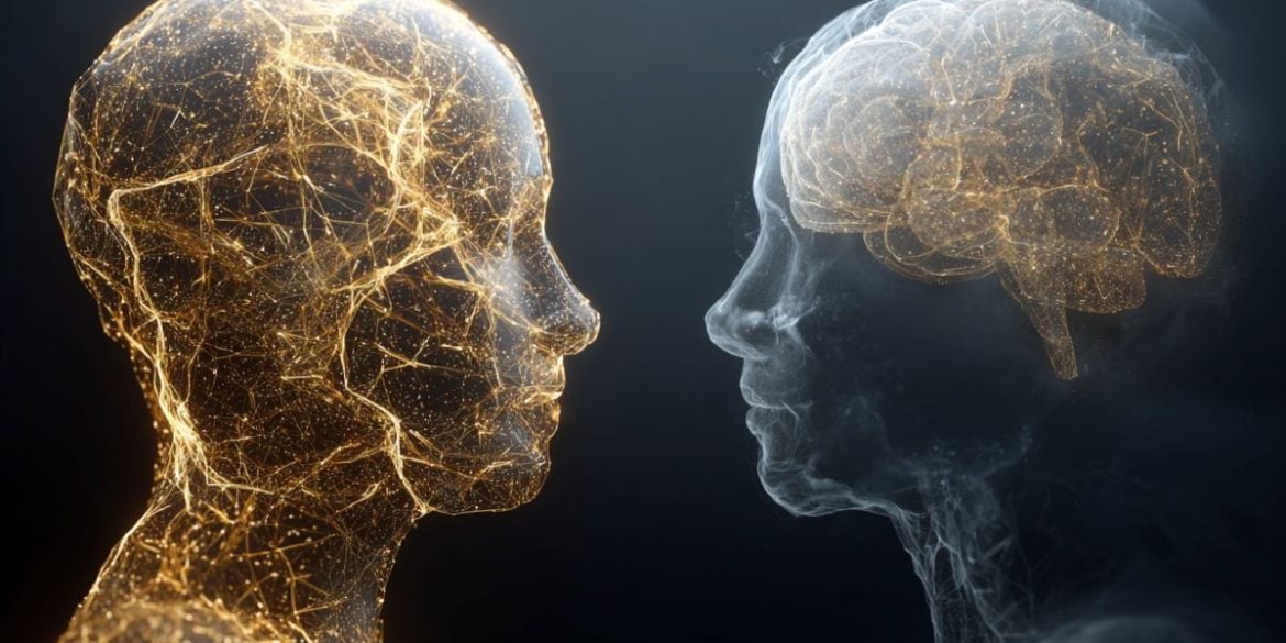 This shows the outline of two heads.