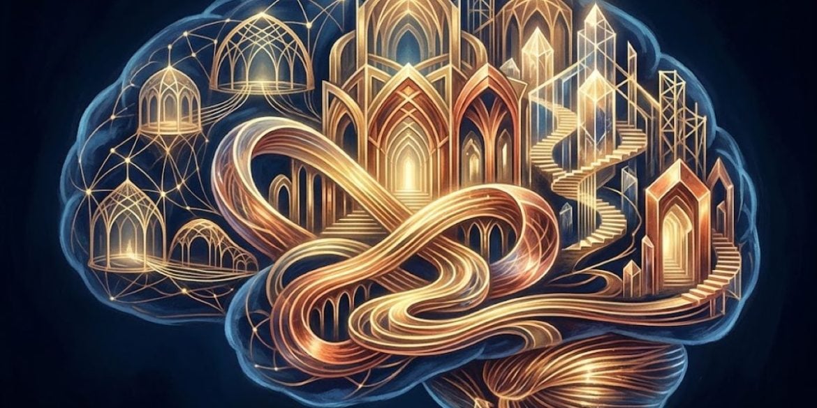 This shows an abstract brain.