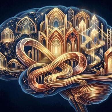 This shows an abstract brain.