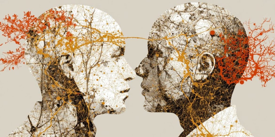 This shows two people looking at eachother.