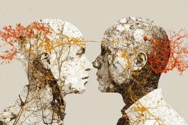 This shows two people looking at eachother.