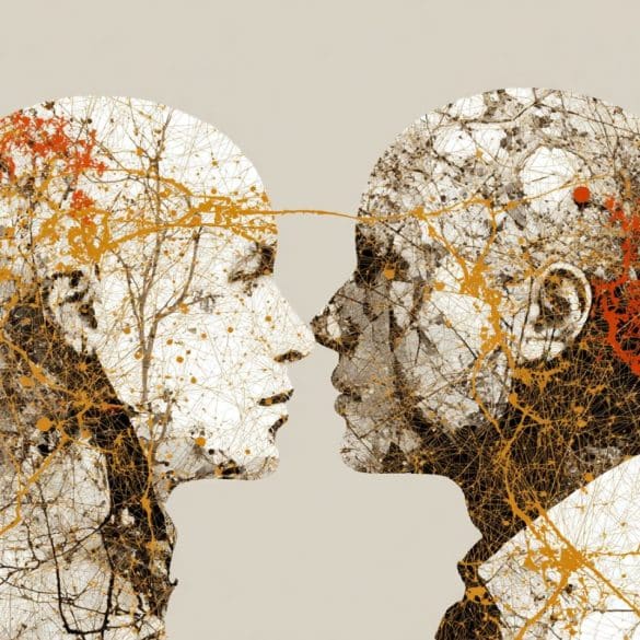 This shows two people looking at eachother.