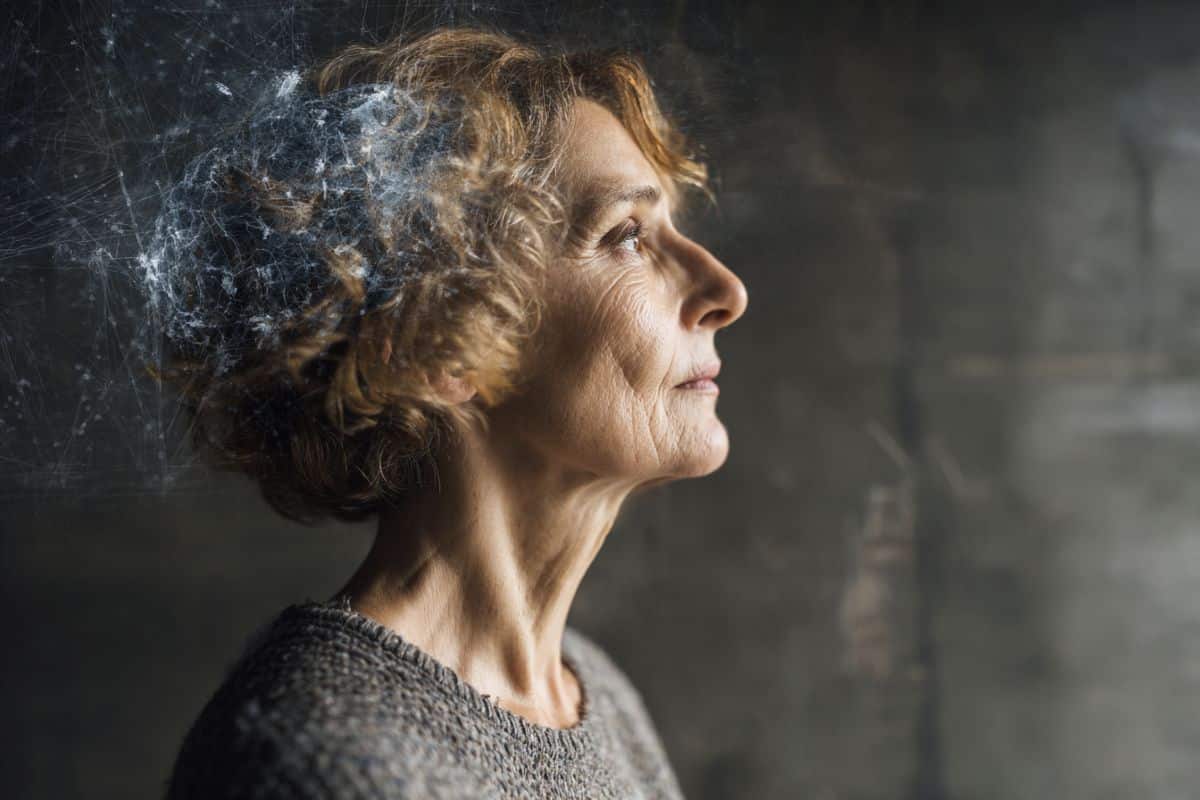 This shows a woman's head.