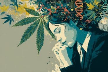 This shows a woman, leaves and DNA.