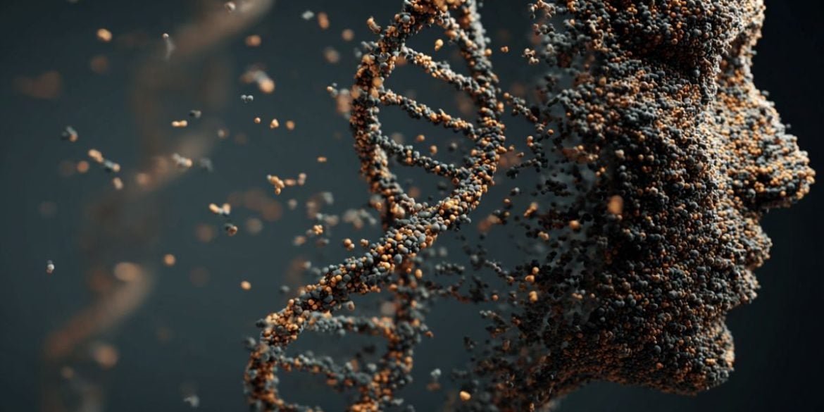 This shows a woman and DNA.