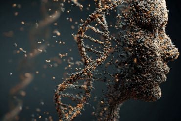 This shows a woman and DNA.