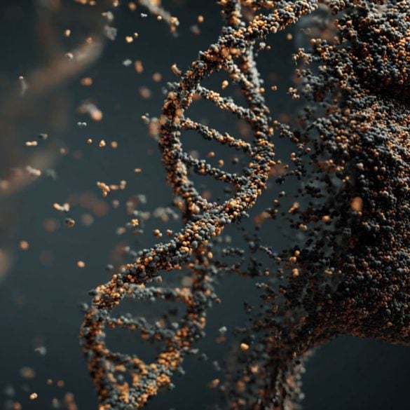 This shows a woman and DNA.