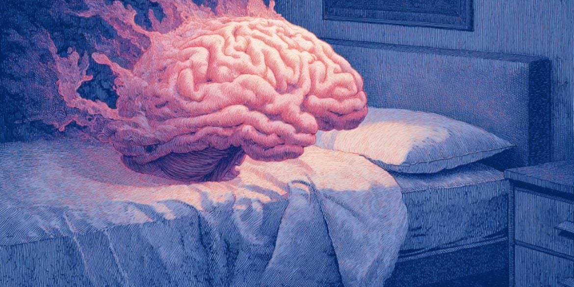 This shows a brain on a bed.