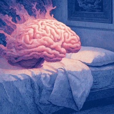 This shows a brain on a bed.