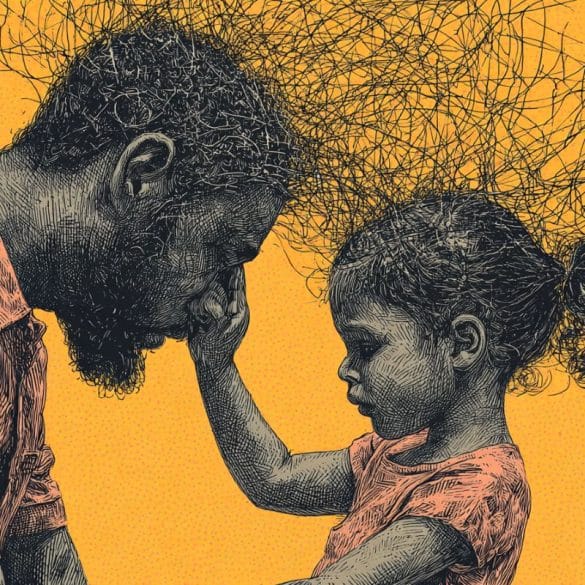 This shows a girl and her dad.