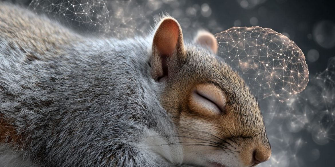 This shows a sleeping squirrel and a brain.