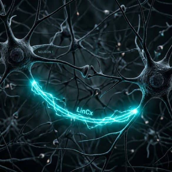 This shows neurons being bridged by the neurotech synapse.
