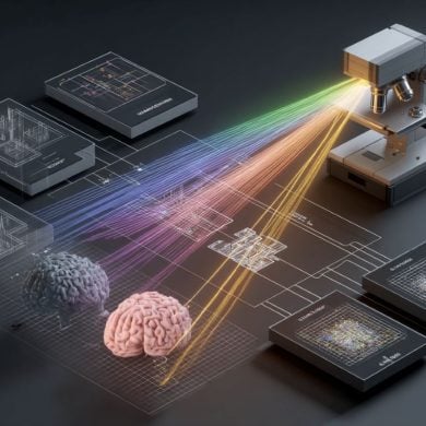 This shows a microscope and brains.