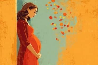 This shows a pregnant woman and pills.