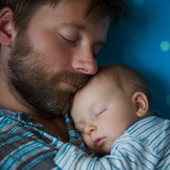 This shows a dad and baby.