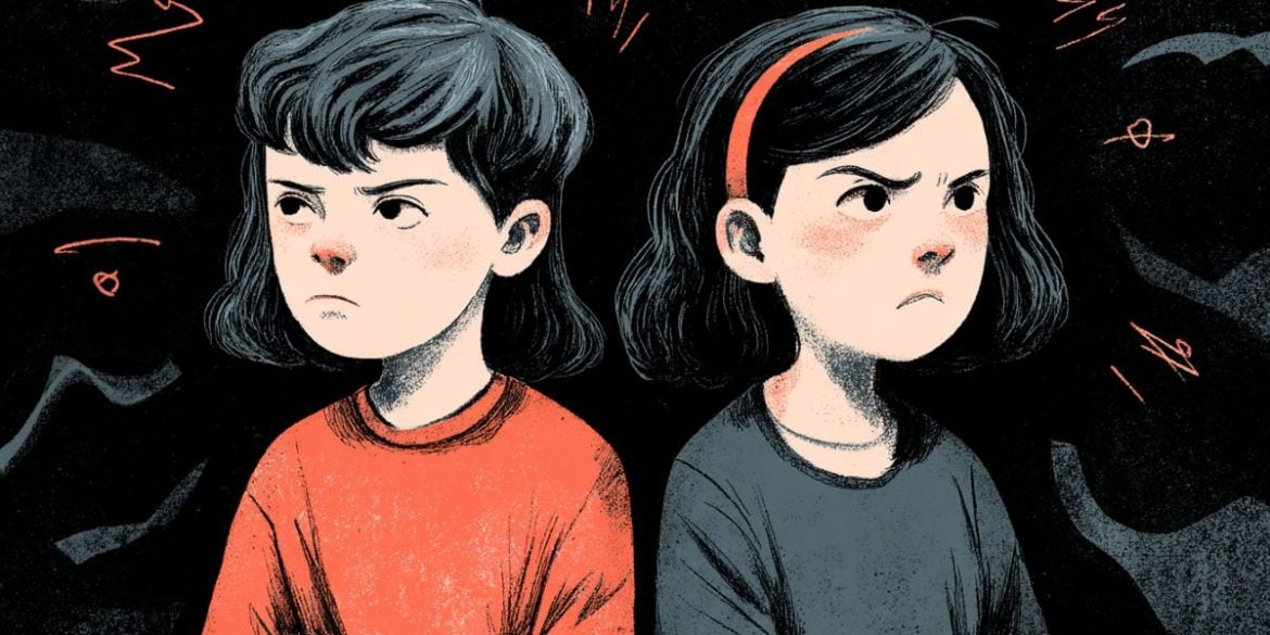 This shows two kids, mad at one another.