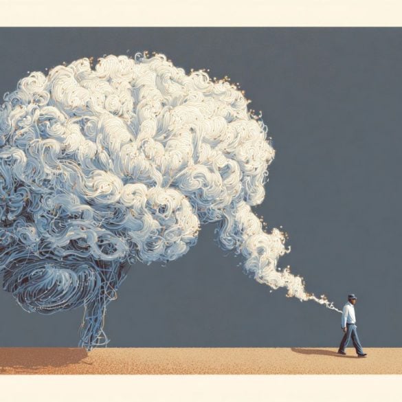This shows a brain made of smoke.